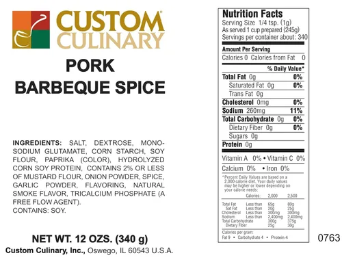 Miniatura 2 de Custom Culinary Especias para barbacoa de cerdo, 12 onzas