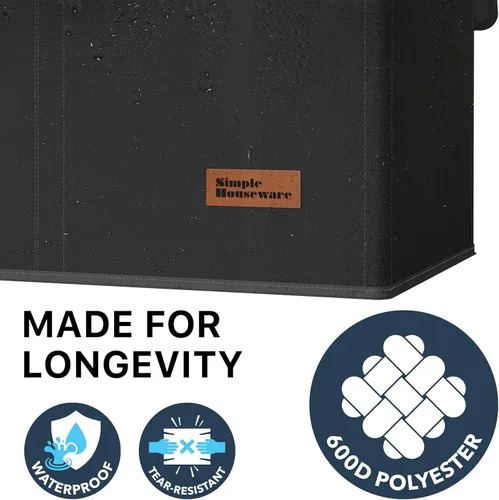 Miniatura 5 de Simple Houseware - Cesta doble para la ropa sucia, con tapa y bolsas extraíbles, Negra Negro