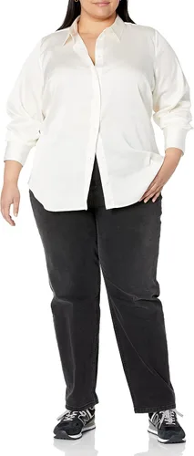 Miniatura 7 de Tienda Essentials Blusa de satén con botones de ajuste regular para mujer (disponible en tallas extragrandes)