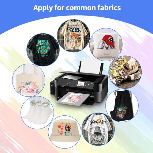 Miniatura 5 de GOZYE Película de transferencia DTF de alta calidad, 100 hojas de papel de transferencia de calor PET para impresión directa a película en camisetas