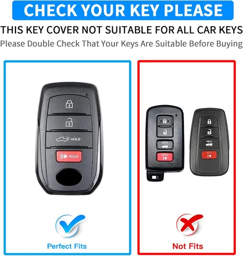 Miniatura 2 de QBUC Funda de Cuero Genuino para Llavero de Toyota Tacoma, Compatible con Toyota Tundra Prius Venza Corolla Crown Sequoia Grand Highlander RAV4
