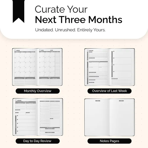 Miniatura 5 de El mejor calendario y diario de gratitud para aumentar la productividad, el manejo del tiempo y la felicidad de Panda Planner, tapa dura, días