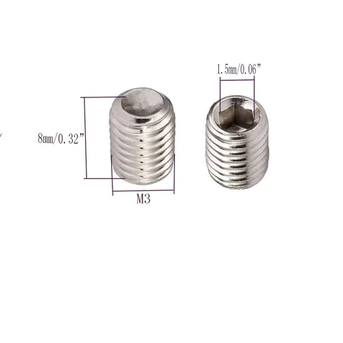Miniatura 2 de Juego de tornillos de acero inoxidable M3 x 0.315 in, tornillos hexagonales, cabeza plana, tornillos hexagonales, tornillos sin cabeza, plateado