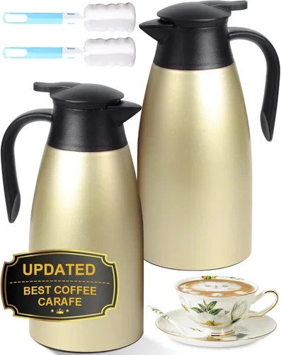 Miniatura 11 de Jarra térmica de café de 70 onzas para mantener el calor, 2 dispensadores de Airpot, olla térmica aislada al vacío de acero inoxidable para café
