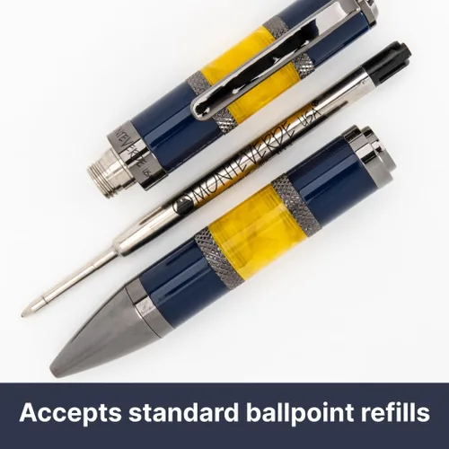 Miniatura 4 de Monteverde USA Regatta Sport - Bolígrafo deportivo, azul/amarillo, barril de fibra de carbono y resina, instrumento de escritura de lujo recargable