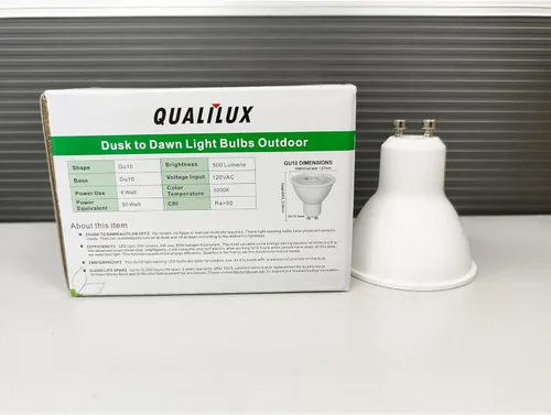 Miniatura 3 de Qualilux Bombillas de luz del atardecer al amanecer, bombillas LED de detección de luz automática para exteriores, luz diurna, MR16 GU10 paquete