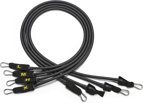 Miniatura 2 de ZIVA Juego de bandas de resistencia de rendimiento – Múltiples bandas de ejercicio TPR (10, 20, 26, 40 lb) para entrenamiento de resistencia