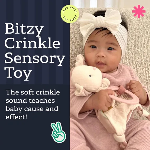 Miniatura 2 de Itzy Ritzy - Juguetes sensoriales de arruga Bitzy para bebés y niños pequeños — Incluye sonido de arruga, anillo de dentición suave trenzado