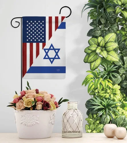 Miniatura 9 de Bandera estadounidense Israelí Bandera de Israel, 2 piezas de pancartas de pared para habitación, patio, césped, jardín, tapiz interior al aire