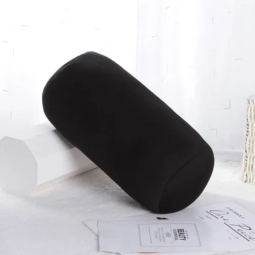 Miniatura 2 de Emivery Almohada ortopédica redonda de microcuentas para el cuello cilíndrico, almohada de espuma viscoelástica que reduce el dolor de espalda, Negro