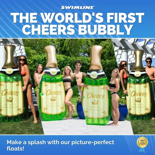 Miniatura 6 de Swimline - Flotador para piscina con forma de botella de champán, 86 x 30 pulgadas