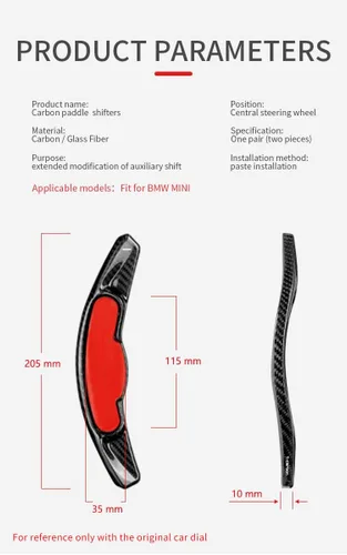 Miniatura 3 de linwei Extensión de palanca de cambios para MINI Cooper, cubierta de palanca de cambios extendida para BMW MINI Cooper F55 F56 F57 F54 F60