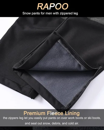 Miniatura 2 de Rapoo - Pantalones de esquí de nieve, softshell impermeables, snowboard, senderismo de invierno, cargo, pantalones de esquí al aire libre, forro