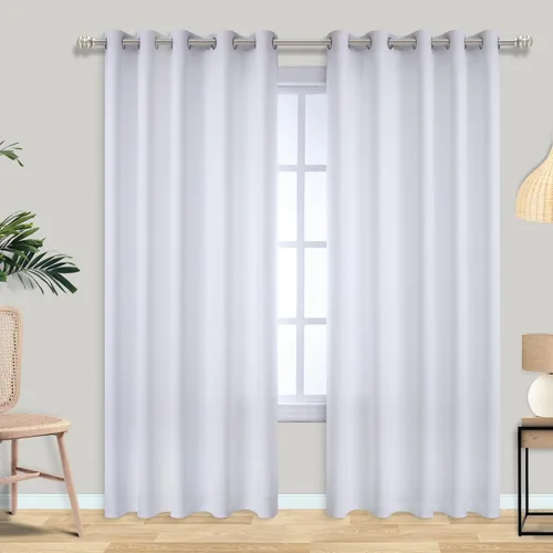 Miniatura 78 de Mrs.Naturall Cortinas Azul Real para Dormitorio, Cortinas Opacas Cortas Medianas Azul Cobalto para Cocina Decoración de Habitación de Adolescentes
