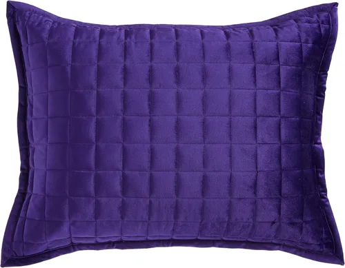 Miniatura 7 de Tribeca Living FLORENCEQUIKISI - Juego de acolchado Florencia, de terciopelo, sólido, tamaño grande) Morado