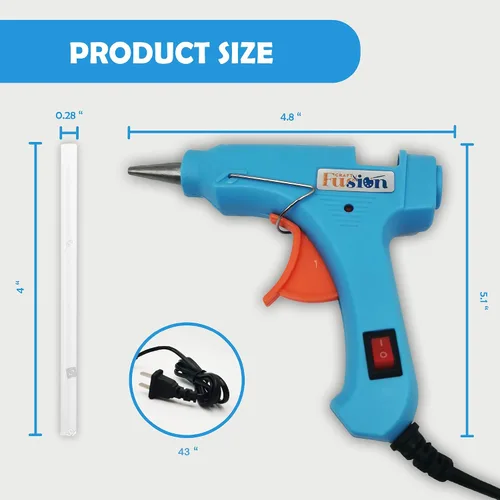 Miniatura 3 de Kit de pistola de pegamento caliente con estuche, juego de mini pistola de pegamento caliente de 20 W y 10 barras de pegamento pequeñas, para niños