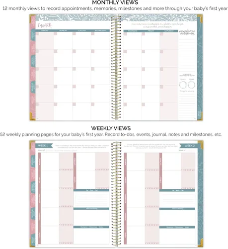 Miniatura 6 de bloom daily planners Nuevo Calendario Planificador de Embarazo y Primer Año del Bebé y Diario de Recuerdos con Calcomanías - Organizador de Libro