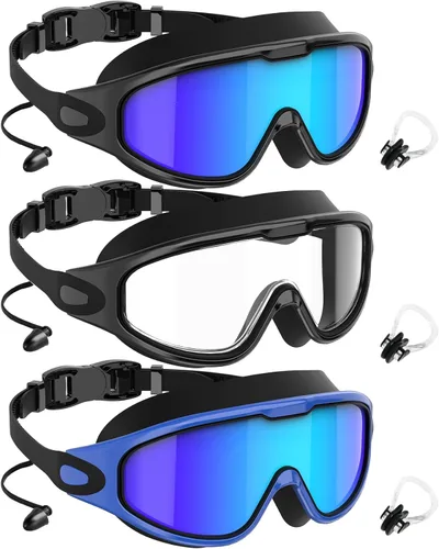 Miniatura 11 de NSSIW Swim Goggles,Anti-Fog UV 180°Clear View Swimming Goggles,3 Pack Goggles Swimming Adult Men Women Youth
