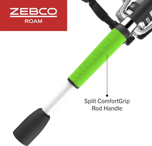Miniatura 6 de Zebco Roam - Combo de carrete giratorio y caña de pescar, caña de fibra de vidrio de 6 pies, mango Split ComfortGrip, pomo de mango Soft-Touch
