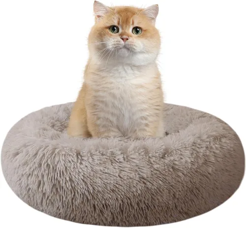 Miniatura 36 de Nisrada Cama para perros pequeños, medianos y grandes, 20 pulgadas, relajante, lavable, redonda, acogedora, suave, cama para mascotas para cachorros