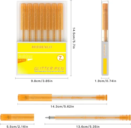 Miniatura 7 de DOOHALO Bolígrafo de gel dorado con purpurina compatible con Cricut Maker 3/Maker/Explore 3/Air 2/Air Gel Gollter marcadores variados para dibujar 7