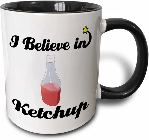 3dRose Dooni Designs I Believe In Designs - Tazas con texto en inglés "I Believe In Ketchup" (taza_105218_9)