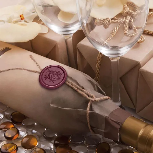 Miniatura 5 de UNIQOOO - Barras de cera para sello de pistola de pegamento tono joya rubí marsala rojo para sello de cera - Ideal para invitaciones de boda, sobres