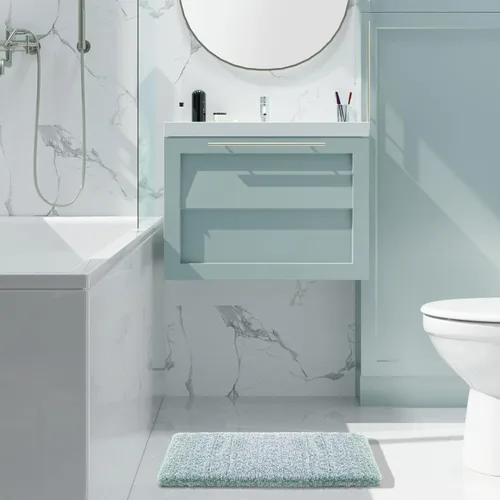 Miniatura 124 de Yimobra Alfombra de baño de felpa esponjosa, súper lanuda suave, cómoda, antideslizante, absorbente de agua, alfombra de baño de microfibra que se