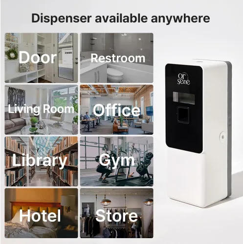 Miniatura 6 de Dispensador automático de fragancias LCD, montaje en pared/ABS de pie, dispensador de ambientador automático programable en aerosol para baño, Gris