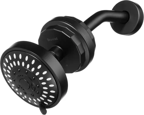 Miniatura 2 de Brondell Filtro de ducha VivaSpring, negro mate compacto – Alto rendimiento, 100% filtración KDF de alta pureza, con cartucho de filtro FF-30, agua