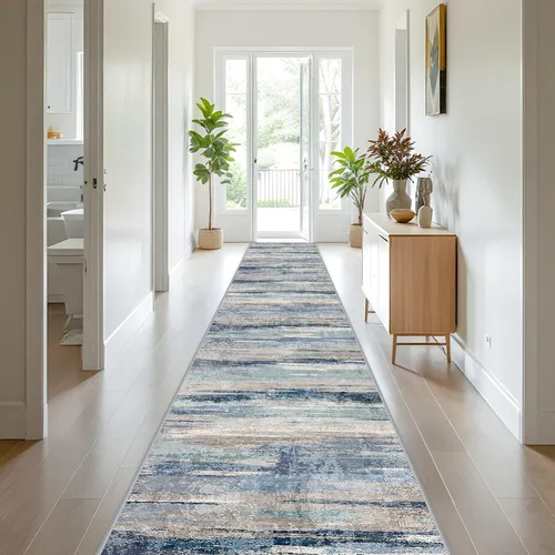 Miniatura 33 de Alfombra lavable para pasillo de 3 x 12 pulgadas, alfombras abstractas modernas con parte trasera antideslizante, alfombra ultra suave para cocina