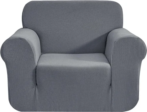 Miniatura 33 de CHUN YI - Funda elástica de 1 pieza para sillón grande, funda protectora suave de Jacquard con elastano, detalle de cuadros y parte inferior
