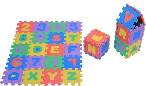 Miniatura 8 de Tapete de juego de espuma EVA para niños, 36 piezas de tapetes suaves de rompecabezas con números y letras, suelo educativo grueso para habitación
