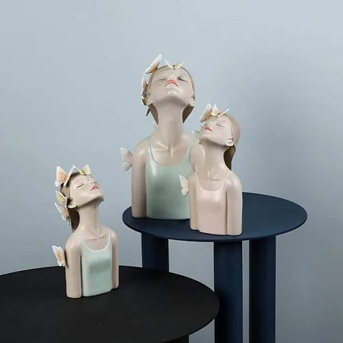 Miniatura 5 de Figuras de resina para niña, estatua de niña, manualidades, estatua, escultura, modelo, accesorio de foto, adorno de escritorio para decoración