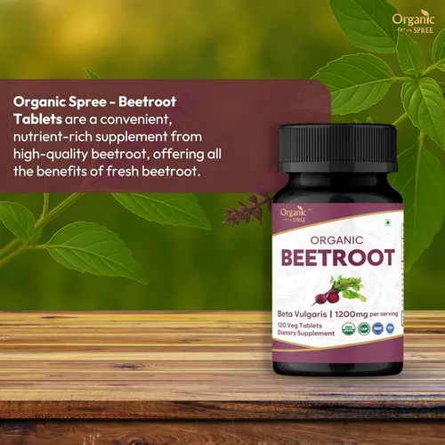 Miniatura 3 de ORGANIC SPREE Remolacha 120 tabletas - Suplemento de remolacha orgánica USDA (Beta vulgaris), apoya la energía, la resistencia y el bienestar diario*