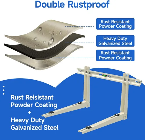 Miniatura 4 de Soporte de montaje en pared mini dividido: soporte de montaje en pared resistente para 9000 a 36000 BTU exterior Minisplit sin conductos, soporte