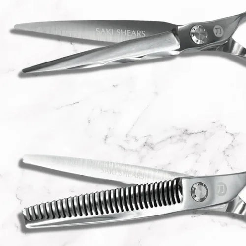 Miniatura 4 de Saki Shears Juego de tijeras profesionales de 6 pulgadas, incluye tijeras, tijeras para adelgazar y maquinilla de afeitar para el cabello, hechas