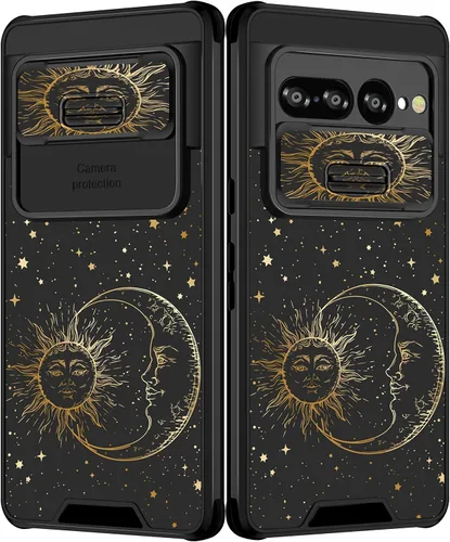 Miniatura 11 de Funda para Google Pixel 6A con diseño de corazón para niñas y mujeres, diseño único de moda negra con funda de cámara deslizante, fundas estéticas