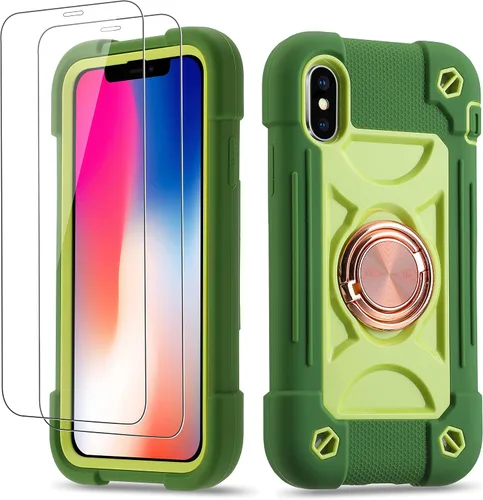 Miniatura 41 de Funda para iPhone Se3/iPhone Se2, iPhone 6/6S, iPhone 7/iPhone 8 de 4.7 pulgadas con soporte de anillo, con 2 protectores de pantalla resistentes