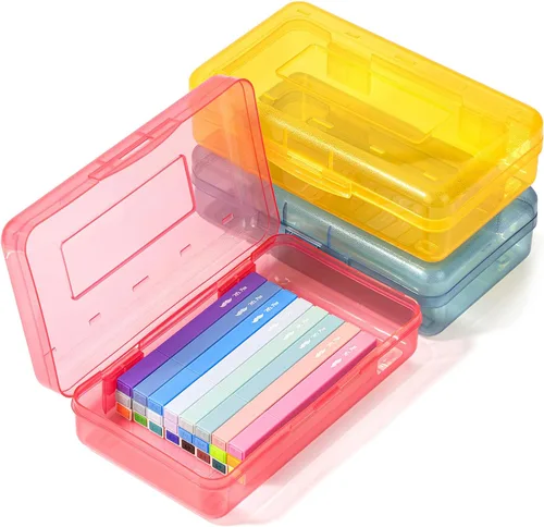 Miniatura 37 de Mr. Pen - Cajas de lápices transparentes, paquete de 6, 7.9 x 4.5 x 2.4 pulgadas, azul transparente, tapa hermética, organizador de cajas de lápices