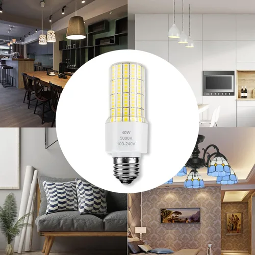 Miniatura 6 de ZP Paquete de 2 bombillas LED A19 300 W equivalentes a 40 W, 5000 lúmenes, 5000 K, luz blanca fría, base E26/E27, iluminación impermeable