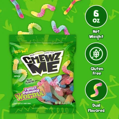 Miniatura 3 de ChewzMe Gusanos de Gomita Ácida, Dulces de Gomita Ácida, 6 oz (Paquete de 1)