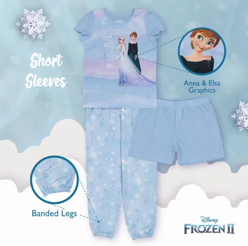 Miniatura 5 de Disney Conjunto de pijama de 5 piezas de Frozen Princesa Minnie Mouse de ajuste holgado, suave y lindo para niñas