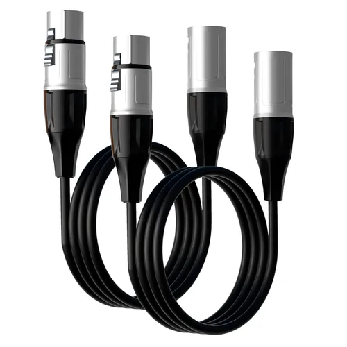 Miniatura 7 de Tisino Cable XLR, paquete de 2 cables de micrófono XLR macho a hembra, cable de micrófono equilibrado compatible con preamplificadores/sistemas