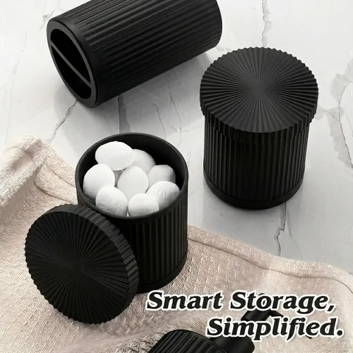 Miniatura 4 de Accesorios de baño verdes 5 piezas con bote de basura (negro, 5 imágenes)