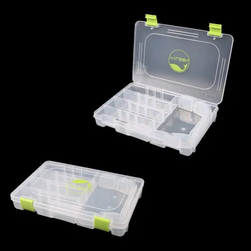 Miniatura 2 de YVLEEN Cajas de aparejos de pesca – 3600 3700 caja de aparejos de plástico con separadores extraíbles – 2 paquetes/4 bandejas de aparejos – Incluye