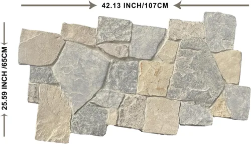Miniatura 2 de Paneles de revestimiento de pared de piedra sintética Revestimiento de pared FRP 3D para interior o exterior Panel de revestimiento de piedra