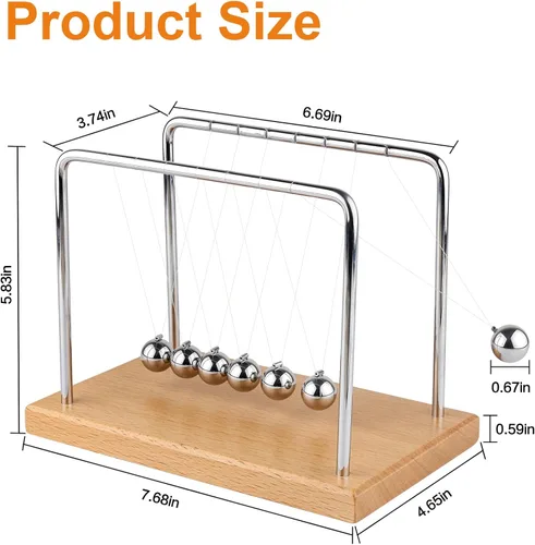 Miniatura 3 de Newton's Cradle - Bolas de equilibrio fascinantes para el hogar y la oficina, 7 cuentas