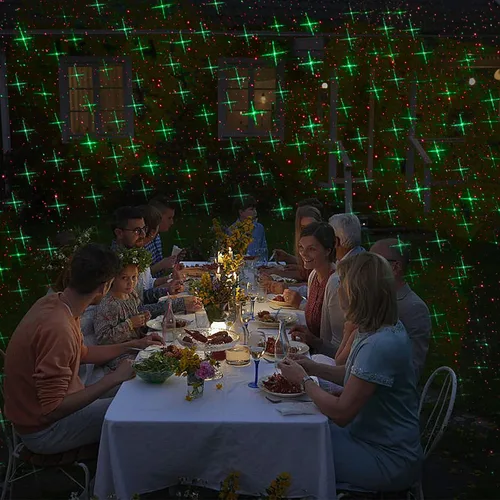 Miniatura 7 de Proyector de Luces de Navidad para Exteriores, Luces Láser LED de Navidad, Foco de Paisaje, Espectáculo de Estrellas Rojas y Verdes, Impermeable