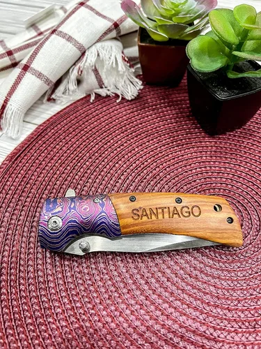 Miniatura 7 de Navaja de bolsillo de regalo para hombres y él, personalizada grabada, idea de amor para papá, novio, padrinos de boda, esposo, hijo, día del padre
